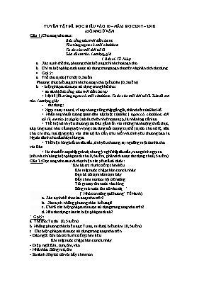 Tuyển tập đề đọc hiểu vào Lớp 10 môn Ngữ văn – Năm học 2017-2018