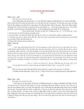 Tuyển tập đề thi tham khảo môn Ngữ văn 9