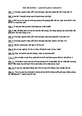 Vấn đề ôn tập học kỳ 2 môn Lịch sử 6 - Năm học 2016-2017