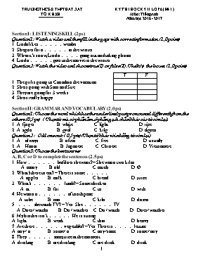 2 Đề thi học kỳ II môn Tiếng Anh 6 - Năm học