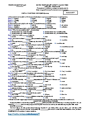 2 Đề thi thử vào Lớp 10 THPT môn Tiếng Anh - Năm học 2017-2018 - Phòng GD & ĐT Yên Lạc