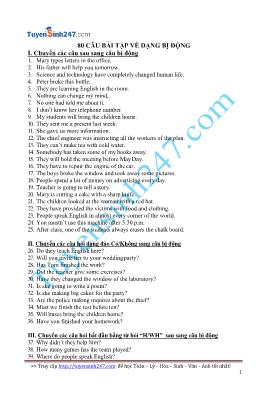 80 Câu bài tập về dạng bị động