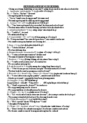 Bài tập Reported speech with gerund
