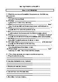 Bài tập Tiếng Anh Lớp 8