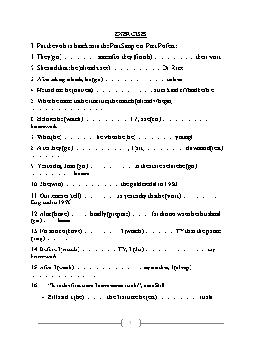 Bài tập tự luận Tiếng Anh 8