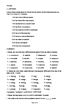 Bộ đề thi học sinh giỏi môn Tiếng Anh Khối 9
