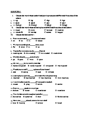 Đề kiểm tra học kỳ 2 môn Tiếng Anh Lớp 8