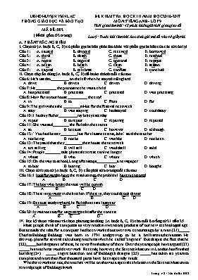 Đề kiểm tra học kỳ II môn Tiếng Anh Lớp 9 - Mã đề 002 - Năm học 2016-2017 - Phòng GD & ĐT Yên Lạc