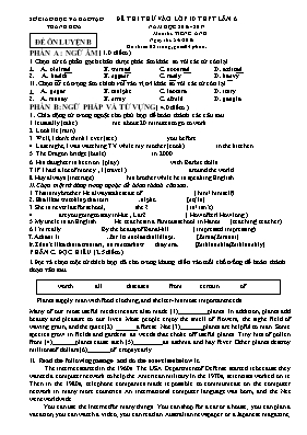 Đề thi thử vào Lớp 10 THPT lần 6 môn Tiếng Anh - Đề B - Năm học 2016-2017 - Sở GD & ĐT Thanh Hóa