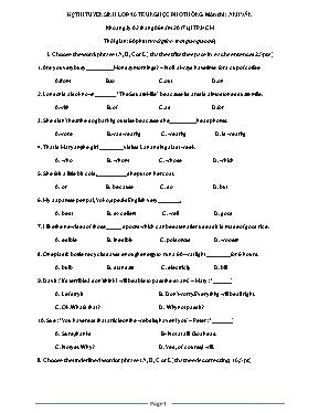 Đề thi tuyển sinh Lớp 10 THPT môn Tiếng Anh năm 2017 - Sở GD & ĐT Thành phố Hồ Chí Minh