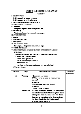 Giáo án Tiếng Anh 7 - Unit 9 đến 16