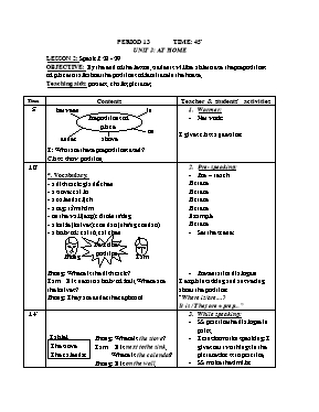Giáo án Tiếng Anh 8 - Tiết 13 (Bản đẹp 3 cột)