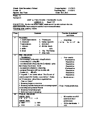 Giáo án Tiếng Anh 8 - Tiết 34 - Năm học 2012-2013 - Nguyễn Bảo Toàn
