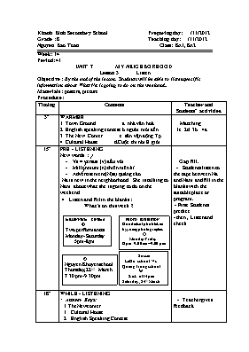 Giáo án Tiếng Anh 8 - Tiết 41 - Năm học 2012-2013 - Nguyễn Bảo Toàn