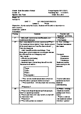 Giáo án Tiếng Anh 8 - Tiết 43 - Năm học 2012-2013 - Nguyễn Bảo Toàn