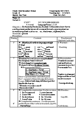 Giáo án Tiếng Anh 8 - Tiết 44 - Năm học 2012-2013 - Nguyễn Bảo Toàn
