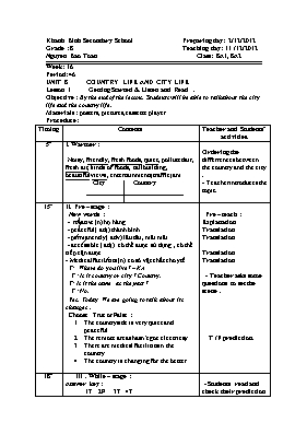 Giáo án Tiếng Anh 8 - Tiết 46 - Năm học 2012-2013 - Nguyễn Bảo Toàn