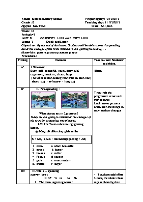 Giáo án Tiếng Anh 8 - Tiết 47 - Năm học 2012-2013 - Nguyễn Bảo Toàn