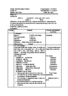 Giáo án Tiếng Anh 8 - Tiết 48 - Năm học 2012-2013 - Nguyễn Bảo Toàn