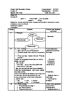 Giáo án Tiếng Anh 8 - Tiết 59 - Năm học 2012-2013 - Nguyễn Bảo Toàn