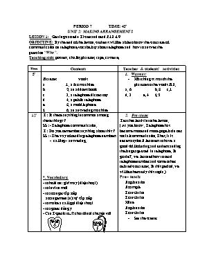 Giáo án Tiếng Anh 8 - Tiết 7 (Bản đẹp 3 cột)