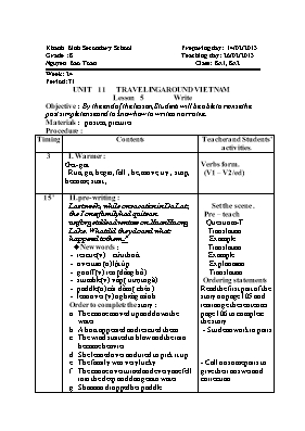 Giáo án Tiếng Anh 8 - Tiết 71 - Năm học 2012-2013 - Nguyễn Bảo Toàn