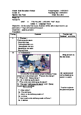 Giáo án Tiếng Anh 8 - Tiết 72 - Năm học 2012-2013 - Nguyễn Bảo Toàn