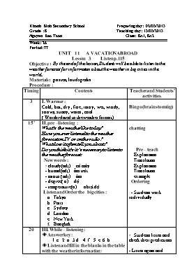 Giáo án Tiếng Anh 8 - Tiết 77 - Năm học 2012-2013 - Nguyễn Bảo Toàn