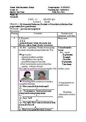Giáo án Tiếng Anh 8 - Tiết 83 - Năm học 2012-2013 - Nguyễn Bảo Toàn