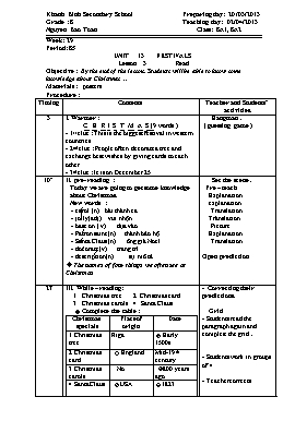 Giáo án Tiếng Anh 8 - Tiết 85 - Năm học 2012-2013 - Nguyễn Bảo Toàn