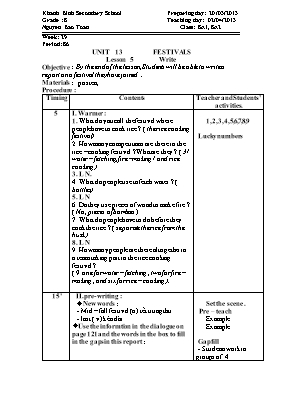 Giáo án Tiếng Anh 8 - Tiết 86 - Năm học 2012-2013 - Nguyễn Bảo Toàn