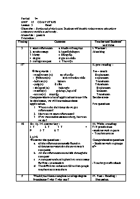 Giáo án Tiếng Anh 8 - Tiết 94 (Bản đẹp 3 cột)
