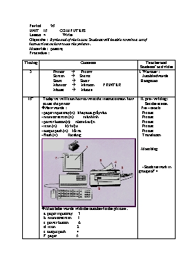 Giáo án Tiếng Anh 8 - Tiết 95 (Bản đẹp 3 cột)