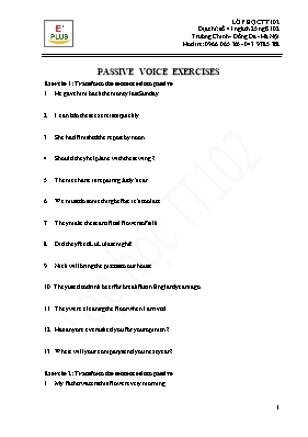 Passive voice exercises