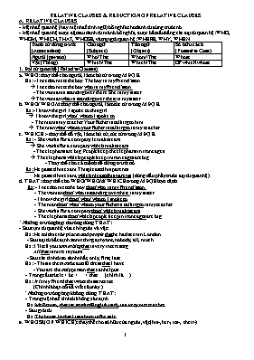 Relative clauses & Reduction of relative clau