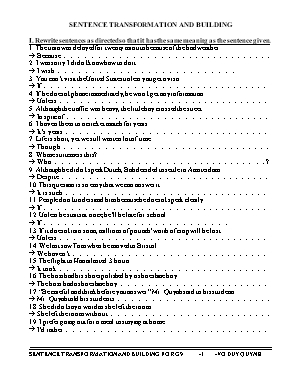 Sentence transformation and building